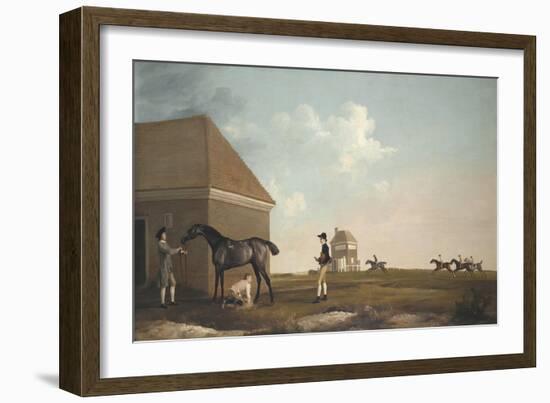 Gimcrack on Newmarket Heath, with a Trainer, a Stable-Lad, and a Jockey, 1765-George Stubbs-Framed Giclee Print