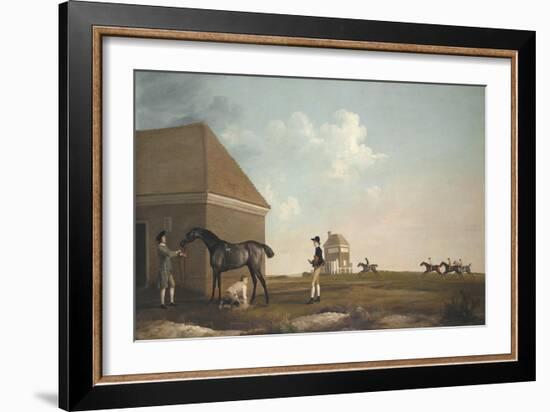 Gimcrack on Newmarket Heath, with a Trainer, a Stable-Lad, and a Jockey, 1765-George Stubbs-Framed Giclee Print