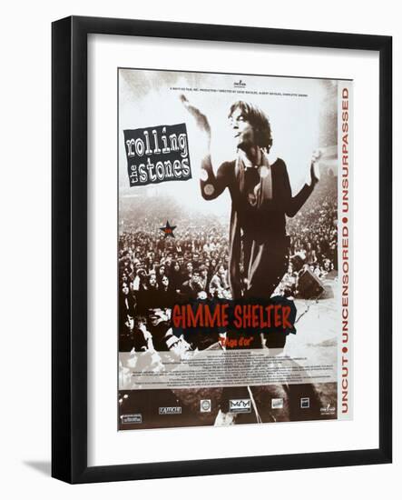 Gimme Shelter, French poster, Mick Jagger, 1970-null-Framed Art Print