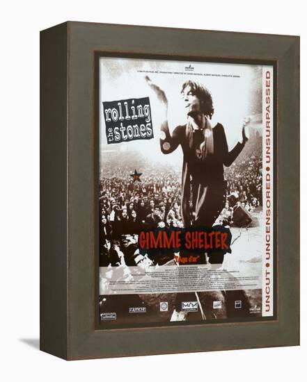 Gimme Shelter, French poster, Mick Jagger, 1970-null-Framed Stretched Canvas