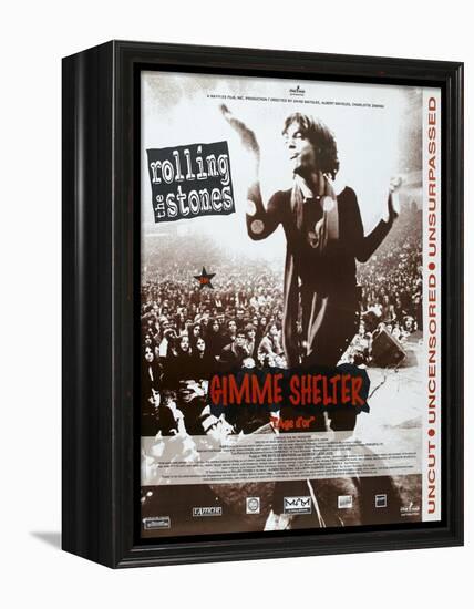 Gimme Shelter, French poster, Mick Jagger, 1970-null-Framed Stretched Canvas