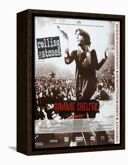 Gimme Shelter, French poster, Mick Jagger, 1970-null-Framed Stretched Canvas