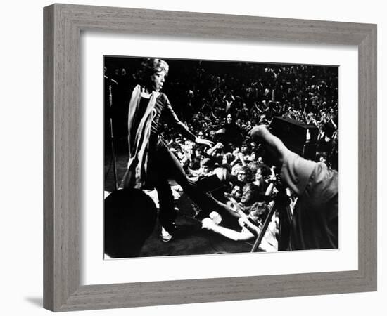 Gimme Shelter, Mick Jagger, 1970, Performing Onstage-null-Framed Photo