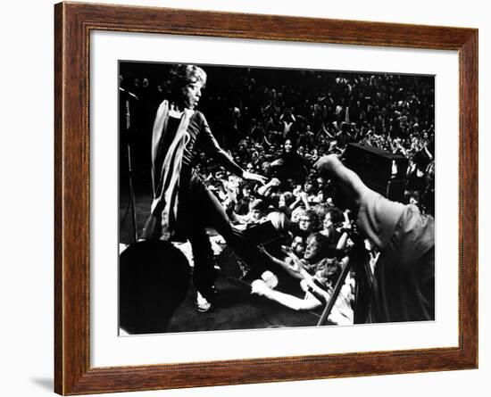 Gimme Shelter, Mick Jagger, 1970, Performing Onstage-null-Framed Photo