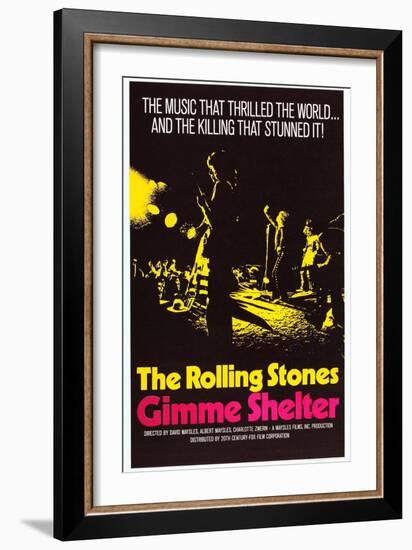 Gimme Shelter, US Poster Art, Mick Jagger, Keith Richards, (AKA the Rolling Stones), 1970-null-Framed Premium Giclee Print