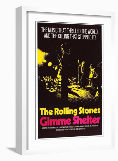 Gimme Shelter, US Poster Art, Mick Jagger, Keith Richards, (AKA the Rolling Stones), 1970-null-Framed Premium Giclee Print