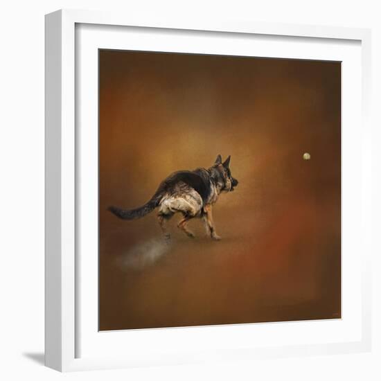 Gimme That Ball German Shepherd-Jai Johnson-Framed Giclee Print