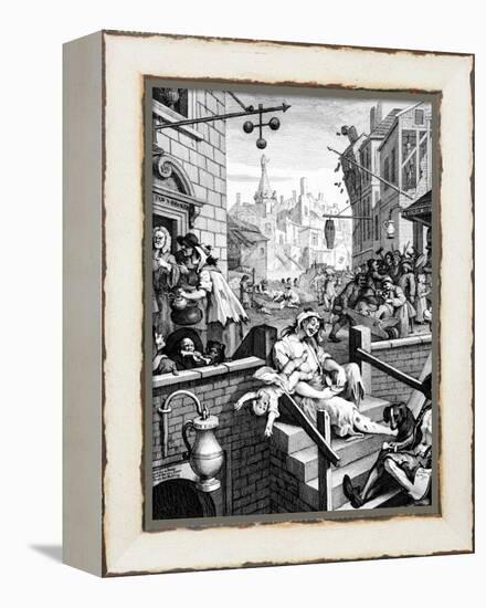 Gin Lane, 1751-William Hogarth-Framed Premier Image Canvas