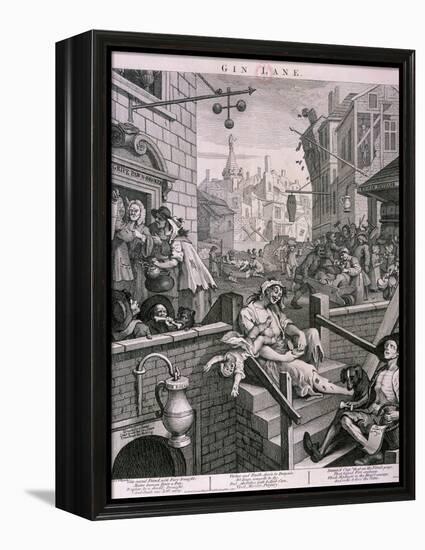Gin Lane, 1751-William Hogarth-Framed Premier Image Canvas