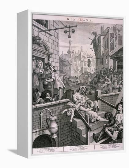 Gin Lane, 1751-William Hogarth-Framed Premier Image Canvas