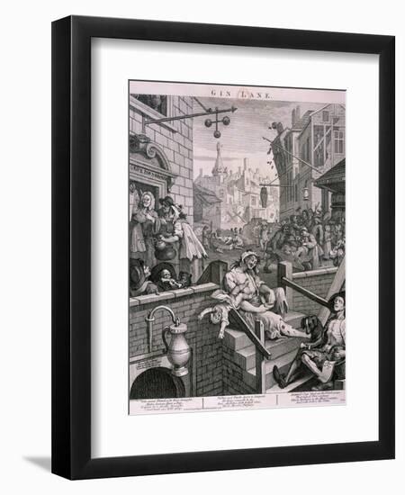 Gin Lane, 1751-William Hogarth-Framed Giclee Print