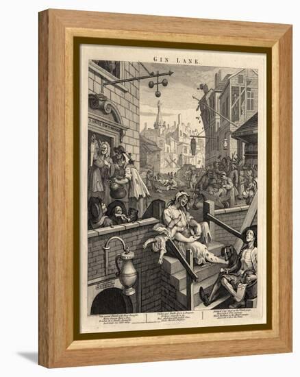 Gin Lane (Beer Street and Gin Lane), 1751-William Hogarth-Framed Premier Image Canvas