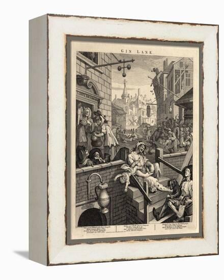 Gin Lane (Beer Street and Gin Lane), 1751-William Hogarth-Framed Premier Image Canvas