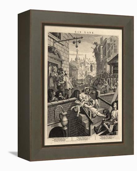 Gin Lane (Beer Street and Gin Lane), 1751-William Hogarth-Framed Premier Image Canvas