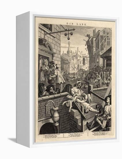 Gin Lane (Beer Street and Gin Lane), 1751-William Hogarth-Framed Premier Image Canvas