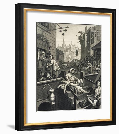 Gin Lane-William Hogarth-Framed Premium Giclee Print