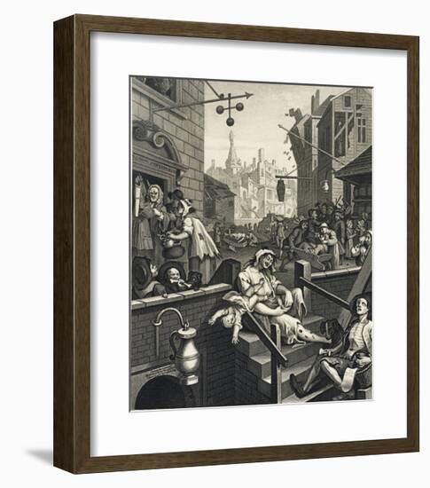 Gin Lane-William Hogarth-Framed Premium Giclee Print