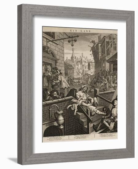 Gin Lane-William Hogarth-Framed Giclee Print