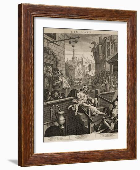 Gin Lane-William Hogarth-Framed Giclee Print