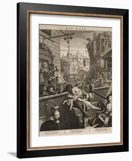 Gin Lane-William Hogarth-Framed Giclee Print