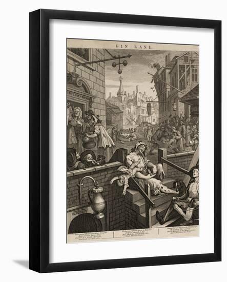 Gin Lane-William Hogarth-Framed Giclee Print