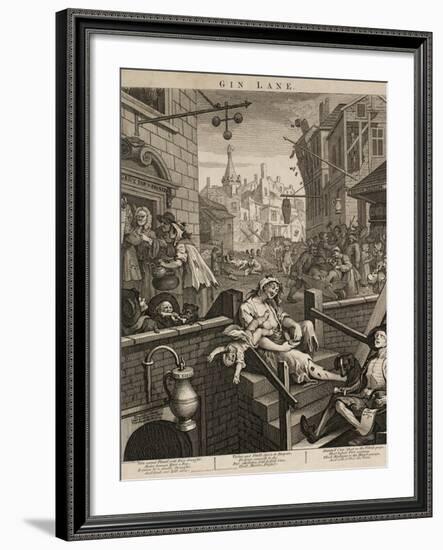 Gin Lane-William Hogarth-Framed Giclee Print