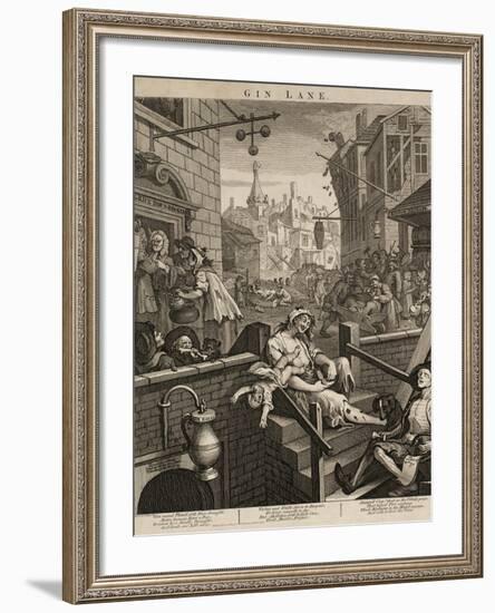 Gin Lane-William Hogarth-Framed Giclee Print