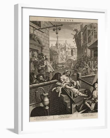 Gin Lane-William Hogarth-Framed Giclee Print