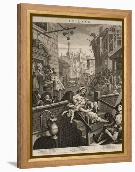 Gin Lane-William Hogarth-Framed Premier Image Canvas
