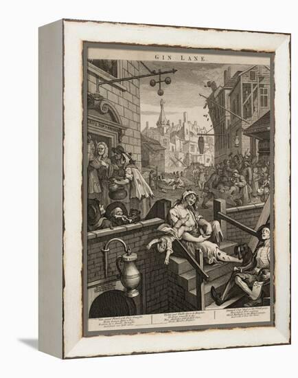 Gin Lane-William Hogarth-Framed Premier Image Canvas