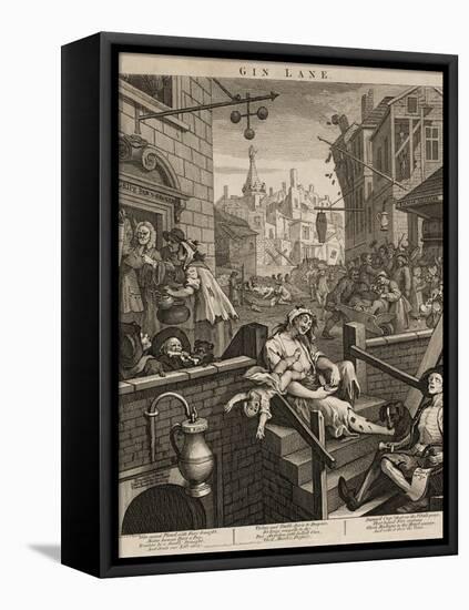 Gin Lane-William Hogarth-Framed Premier Image Canvas