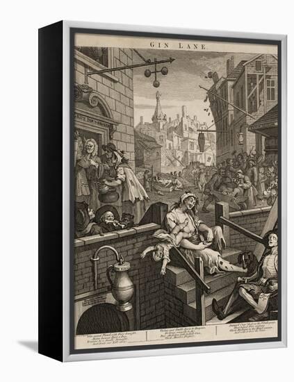 Gin Lane-William Hogarth-Framed Premier Image Canvas