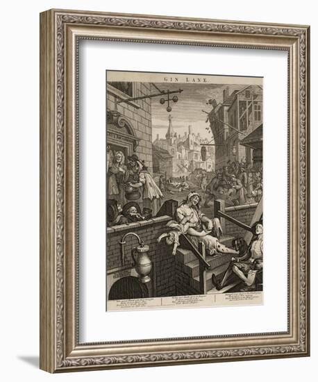 Gin Lane-William Hogarth-Framed Giclee Print