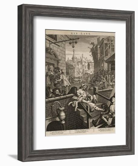 Gin Lane-William Hogarth-Framed Giclee Print