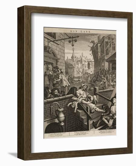 Gin Lane-William Hogarth-Framed Giclee Print