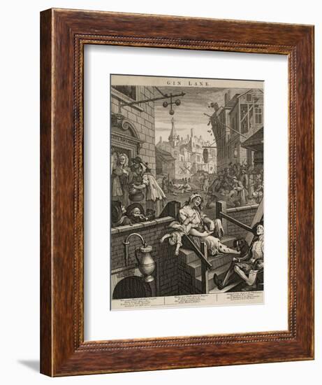 Gin Lane-William Hogarth-Framed Giclee Print