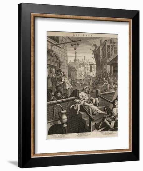 Gin Lane-William Hogarth-Framed Giclee Print