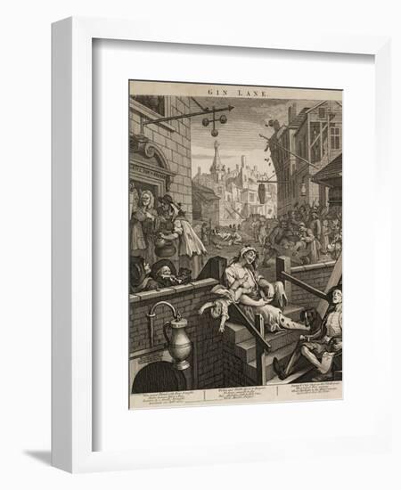 Gin Lane-William Hogarth-Framed Giclee Print