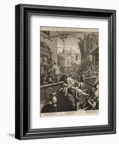 Gin Lane-William Hogarth-Framed Giclee Print