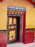 Traditional Painted Door in the Summer Palace of the Dalai Lama, Norbulingka, Lhasa, Tibet, China-Gina Corrigan-Framed Premier Image Canvas