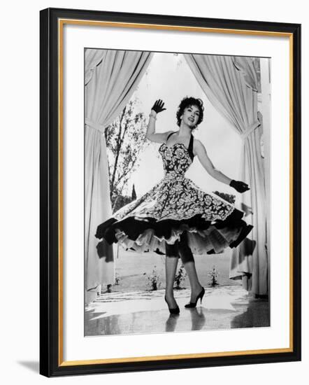 Gina Lollobrigida at Her Villa Near Rome, Italy, 1956-null-Framed Photo