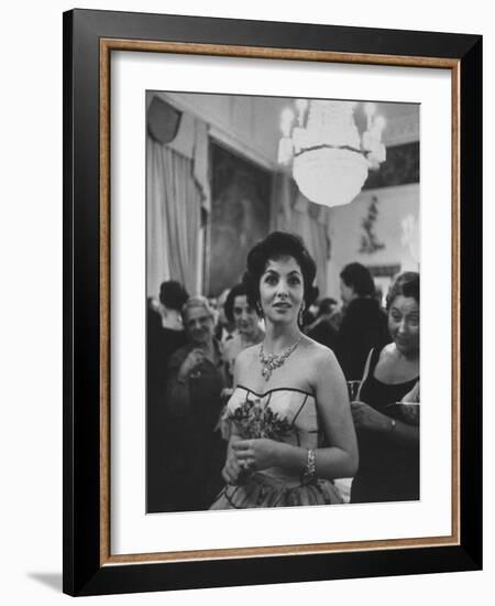 Gina Lollobrigida During Her Visit-Ed Clark-Framed Photographic Print