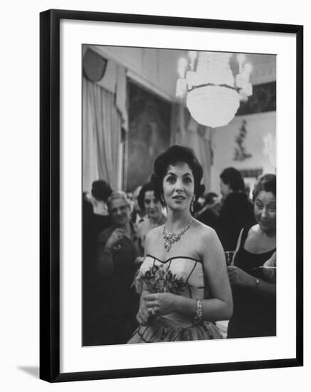 Gina Lollobrigida During Her Visit-Ed Clark-Framed Photographic Print