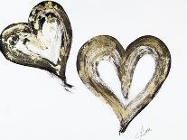 Two Gold and Black Hearts-Gina Ritter-Art Print