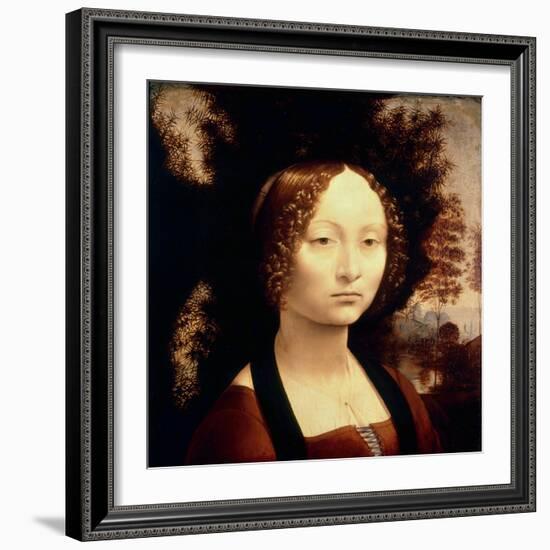 Ginevra de Benci, 1480-Leonardo da Vinci-Framed Giclee Print