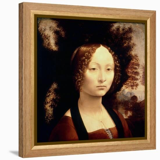 Ginevra de Benci, 1480-Leonardo da Vinci-Framed Premier Image Canvas