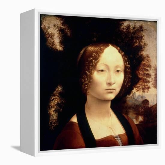 Ginevra de Benci, 1480-Leonardo da Vinci-Framed Premier Image Canvas