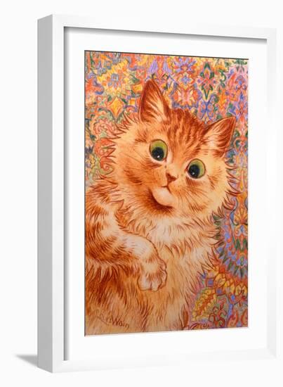 Ginger Cat, 1931-Louis Wain-Framed Giclee Print