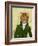 Ginger Cat in Green Coat-Fab Funky-Framed Art Print