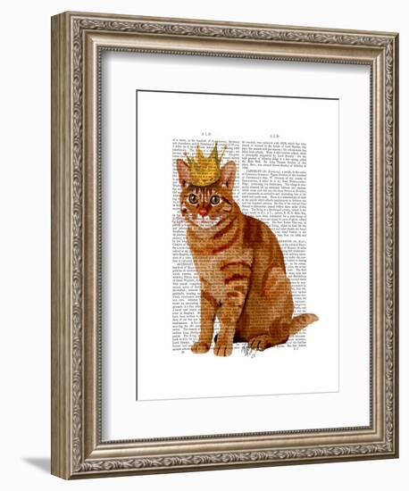 Ginger Cat with Crown Full-Fab Funky-Framed Art Print